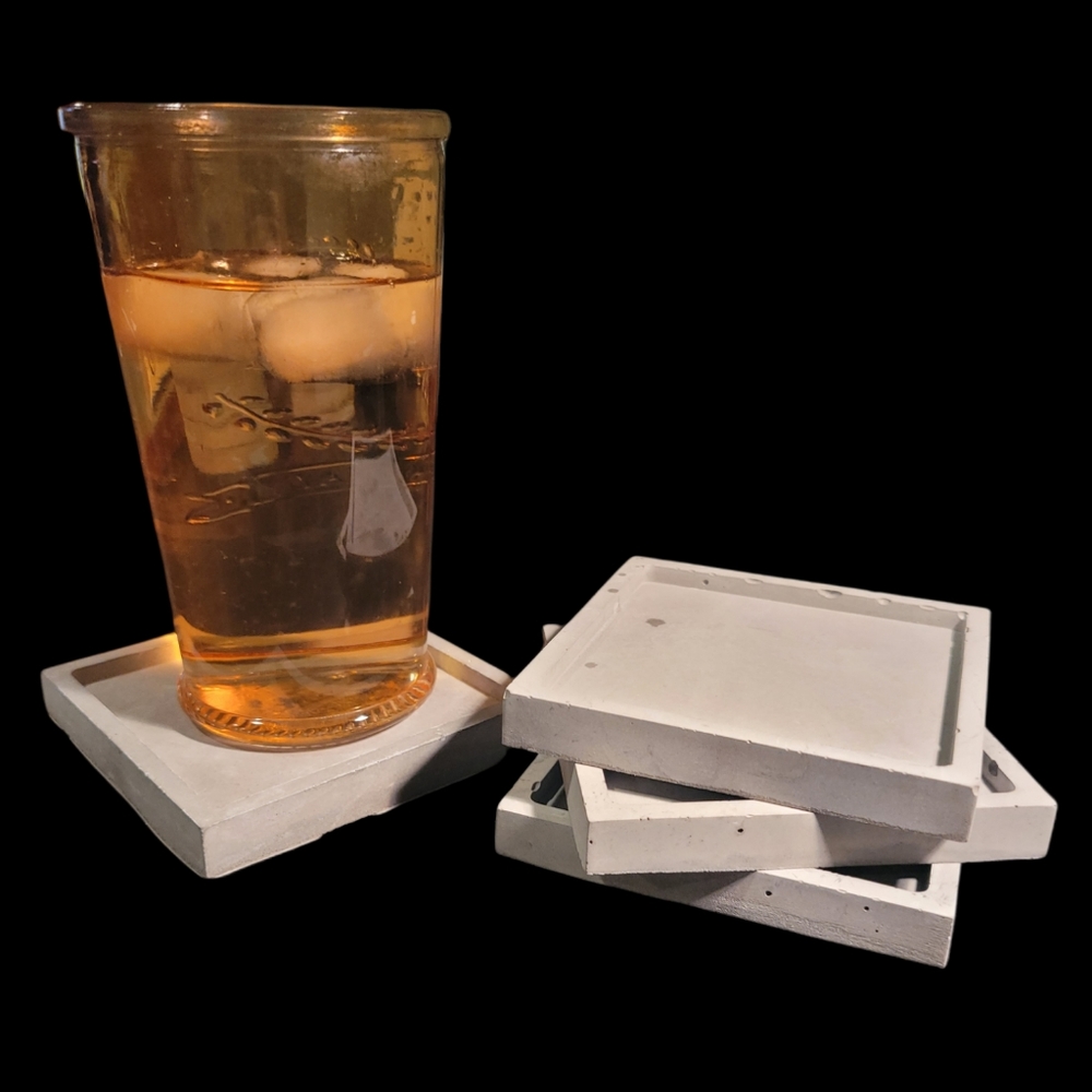 Rustic Concrete Coasters - Picture 2 of 2